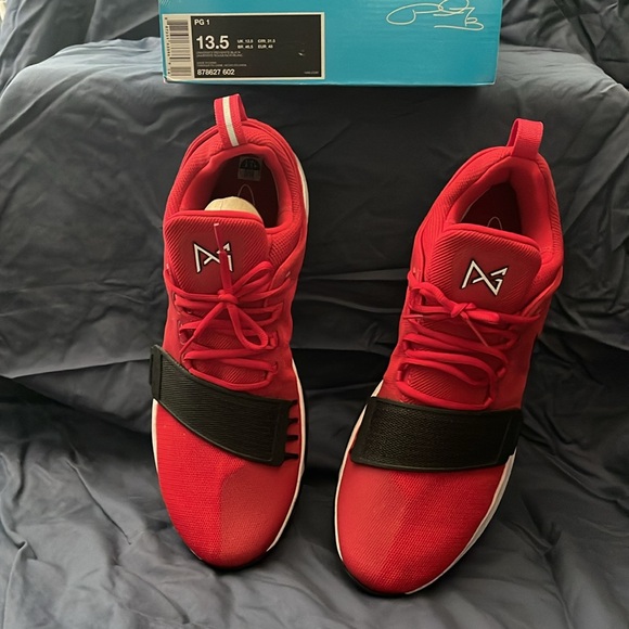 NWT Nike PG 1 Paul George University Red/BlackBasketball Shoes 878627-602 13.5 - Picture 4 of 15